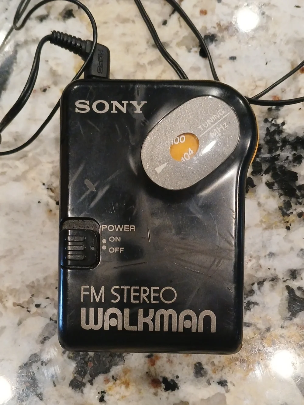 Sony Black FM Stereo Walkman with Belt Clip